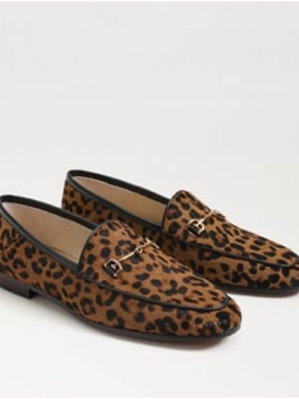 Sam Edelman Leopard Print Loafers with Gold Hardware